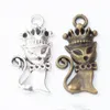 50 pz 16 * 34mm Antique Argento Colore Corona Crown Queen Fox Charms Ciondoli vintage per bracciale orecchino collana di gioielli fai da te