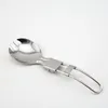 Fällbar vikning av rostfritt stål Spoon spork gaffel utomhus camping vandring resenär kök porslin rra11584