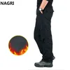 Men Winter Autumn Fleece Thick Cargo Pants Military Tactical Multi Pocket Waterproof Outwear Overalls Hiking Work Casual Pants H1223