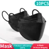 Adulto nero Monouso Fish Face Mask Maschere 2PLY LOOP Ear Loop Riutilizzabile Cover per la bocca Tessuto 3D Maschere per la bocca Copertina Mascarilla