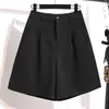 High Waist Wide Leg Short Pants Women's Summer Loose Casual Fashion Shorts Purple Belt Suit Plus Size