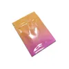 Reclosable zip lock aluminum foil package bag Orange purple gradient colored self seal zipper pouches
