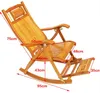 CAMP Möbler Foldadble Bamboo Gungstol Recliner Rest Lounge Deck Reclining Rocker med fotmassagerager 150kg