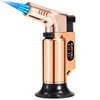 New Triple Torch Lighter Cigar BBQ Turbo Lighter Jet Butane 1300 C Gas Spray Gun Powerful Windproof 3 Nozzles Fire Pipe Kitchen