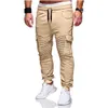 Мужские брюки Harem Joggers Sweat Elastic String Cuff Drop Crotch Biker Брюки для мужчин 5 Color S-3XL Size257O