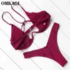 OMKAGI Marca Costume da bagno bikini brasiliano Push Up sexy Costume da bagno da bagno Beachwear Bikini con ferretto Set Costumi da bagno donna 210407