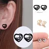 Rvs Stud Oorbellen Geometrische Vrouwen Mannen Hip Hop Black Star Moon Earring Mode-sieraden Gift voor Vriend