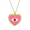 S2545 Fashion Jewelry Evil Eye Pendant Necklace Love Heart Blue Eyes Chain Choker Necklaces
