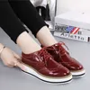 Brand Women Platform Flats Woman Brogue Derby Leather Lace Up Classic Bullock Footwear Female Oxford Shoes Lady Zapatos De Mujer Y0907