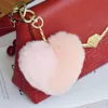 3pcs / lot PLUSH PLUSHCHAINS Jouets Jouets Petite pendentif Poupée Soft Poupée Imitation Lapin Farcée 11cm Coeur Fourrure de fourrure par téléphone Sacs cadeau GMR124