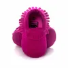 Heiße rosa Neugeborene Schuhe Fransen Mode handgemachte Säuglingsschuh Baby Mädchen Schuh Kleinkinder Mokassin Turnschuhe Prewalker Soft Room Socke 210413