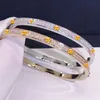 Logo luxury bracelet women Tennis stainless steel double row diamond couple jewelry fashion Valentine's Day wholesale