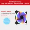 12cm Dual Aperture Computer Fan 3 / 4PIN PWM Chassi Cooler Desktop Case CPU Silent Radiator - Vit