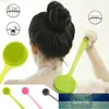 Brosse de douche double face en silicone à long manche, brosse de lavage de salle de bain, massage du dos, luffa, accessoires exfoliants pour le corps, prix d'usine, conception experte