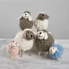 Christmas Tree Decorative Home Decoration Felt Sheep Miniature Decoration Xmas Figurines Holiday Party Supplies Accessories 210607