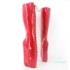 Botas de mulher 18cm super alto calcanhar cunhas Baillet Botas Mulheres Stange Heels Cross-Tie Sexy Joelho Alta Botas