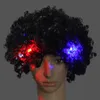 2021 kolorowy klaun cosplay falujący dioda LED światła migające włosy peruka śmieszne fani cyrk halloween karnawałowy zapasy imprezy
