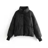 cappotto invernale moda cerniera nero pdded parka donna giacca casual manica lunga giù outwear femminile 210521