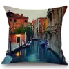 Venise Pographie Ville Paysage Coton Lin Canapé Coussin Taie d'oreiller pour La Décoration De La Maison Scenic Voiture Housse De Coussin Coussin/Décoratif