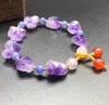 Нерегулярные натуральные фиолетовые кристаллические каменные бисеры очаровательные браслеты ювелирные изделия для женщин девушка свадебный день рождения партийные аксессуары