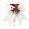 Christmas Bows Large Red Gold Sparkling Glitter Ribbon Bow Christmas Tree Decoration Party Ornament 4 Colors BT1161