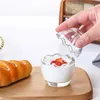 Niedliche eiförmige Glas-Vorratsdose für Süßigkeiten, Kekse, transparenter bleifreier Puddingbecher, Eiscreme-Joghurt-Gelee-Schüssel mit Deckel, Ostergeschenke