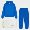 Mens Trainingspakken Twee Stuk Losse Sweatshirt Sweatpant Sporting Lange Track Broek Zweet 2 Stuk Trainingspakken Outfits Solid Color Sets Y0831