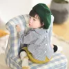 Autumn Cotton shirt Leaf Collar 0-1-2 Years Old Baby Jacket Girl Plaid Shirt Children Top Blouse s School Blouses 210702