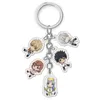 5 pçs / set Coleção de anime Buckle Taru Majutsu Nenhum índice Acrílico Keychain Comic Figura Transparente Pingentes Chave Anel G1019