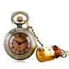 Moda feminina relógio de bolso quartzo com garrafa retrô relógios Vrouwen clássico acessórios femininos Montre
