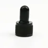 100pcs / lot plastique noir vis couvre-capuchon pour la vitre huile essentielle / bouteilles de sérums en bouteilles d'inviolabilité 18mm