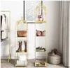 Golden birdcage storage rack bag display racks landing bedroom living room window shop multi storey