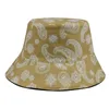 Moda mujer hombre verano cubo gorra Paisley anacardo estampado al aire libre plegable Reversible sombrero para el sol pescador senderismo gorras sombreros