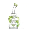 2022 Green Hookah Glass Bong Tipes Tipes Recycler Tobacco Smoking Bubbler Pipes Bottles Bottles Dab Rig Junk con un tazón de 14 mm 7.8 pulgadas Almacenamiento local