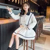 Kläder sätter sexiga små tjejer designer kläder kostym 2021 Halloween barn Koreansk söt topp + kort kjol tvådelad vetenskaplig file