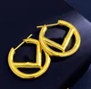 Hot Copper Hoop orecchini gioielli per le donne di alta qualità 18 carati in ottone oro placcato oro colorato lettera huggie orecchino ragazze dropship dropship