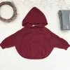 Höst Vinter Baby Kids Girls Pullover Tröjor Barnkläder Barnbarn Flickor Långärmad Pure Color Cloak Knit Sweater Y1024