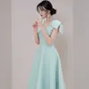 Women's Sexy V-Neck Big Bow Sleeveless High Waist Party Dress Female Fashion Clothing Summer Dresses 210520