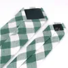 Green Plaid Ties for Men Women Cotton Slim Neck Tie Wedding Business Suits Skinny Fashion Striped Tie Wear