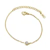 Chaîne à maillons MEYRROYU 316L en acier inoxydable strass mince Bracelets pour femme Simple tempérament élégant bijoux Couples cadeaux Kent22