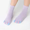 ! women's 5 toe socks 5 pairs/lot lady womens girls five fingers trainer toe cotton socks colorful pilates massage sock 210720