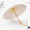 Lange handgreep houten vrouwen Chinese stijl paraplu kersenbloesems oude dans decoratieve 210721