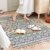 Mattor och mattor för vardagsrum Retro bomullslinne anti-slip sovrumsgolv mattan matta Rug Boho för hem Hallway Dekoration 210928