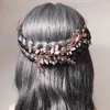 Fermagli per capelli Barrettes Foglia Fascia per capelli Fatti a mano Disegno floreale Copricapo Dolce Corona da sposa Accessori a cerchio per le donne da sposa LB