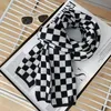 Nice wild plaid imitation cashmere warming wearing a scarf day autumn and winter explosion chessboard grid neck Black-White