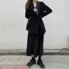 スプリングダブルブレイザーブレザー女性エレガントブラックジャケット韓国風レディースカジュアルブレザー210604