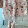 ビンテージストラップドレス女性夏の植物プリントシフォンパーティーボディコンフリル210603