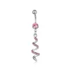 YYJFF D0013-2 ( 2 colors ) piercing body jewelry new style navel belly ring clear & PINK colors stone drop shipping