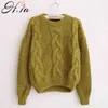 H.Sa Kobiety Swetry Ciepłe Pullover i Bluzy Crewneck Mohair Pullover Twist Pull Sumpers Jesień Dzianiny Swetry Boże Narodzenie 211103