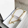 18 -krotny Złoty łańcuch Designer Naszyjnik dla kobiety Design Mody Naszyjniki Pearl Gem Chains Trend Bransoletka